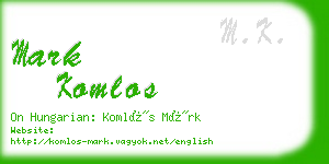 mark komlos business card